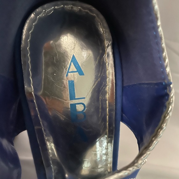 Alba Blue and Silver Wedge Heels with Rhinestone Embellishments - Picture 4 of 7